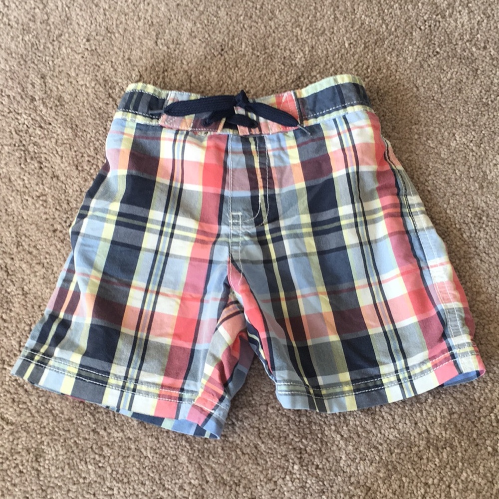 Janie and Jack Plaid Swim Trunks